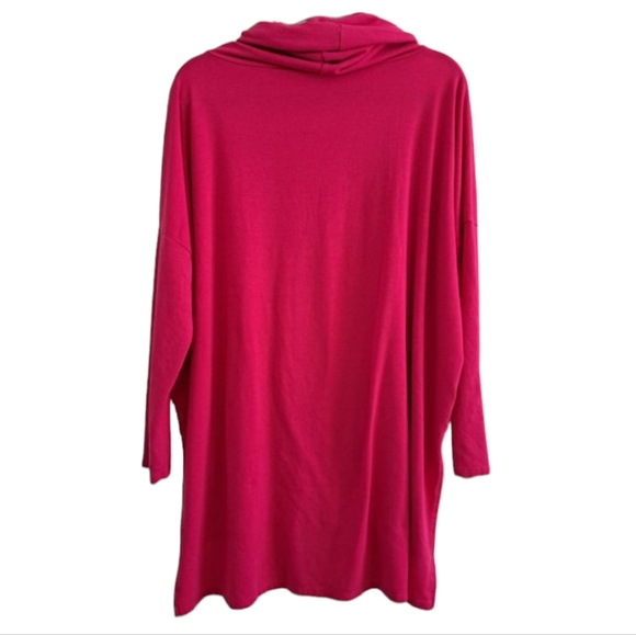 Zenana Pink Cowl Neck Dolman Sleeve Loungewear Long Sleeved Tunic Size Large - Picture 2 of 6